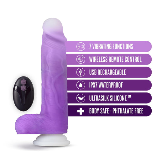 Neo Elite - Encore - 8 Inch Vibrating Dildo Purple - My Sex Toy Hub