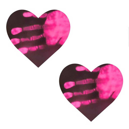 Neon Pinky Tink Temperature Reactive Heart Nipple Cover Pasties - My Sex Toy Hub