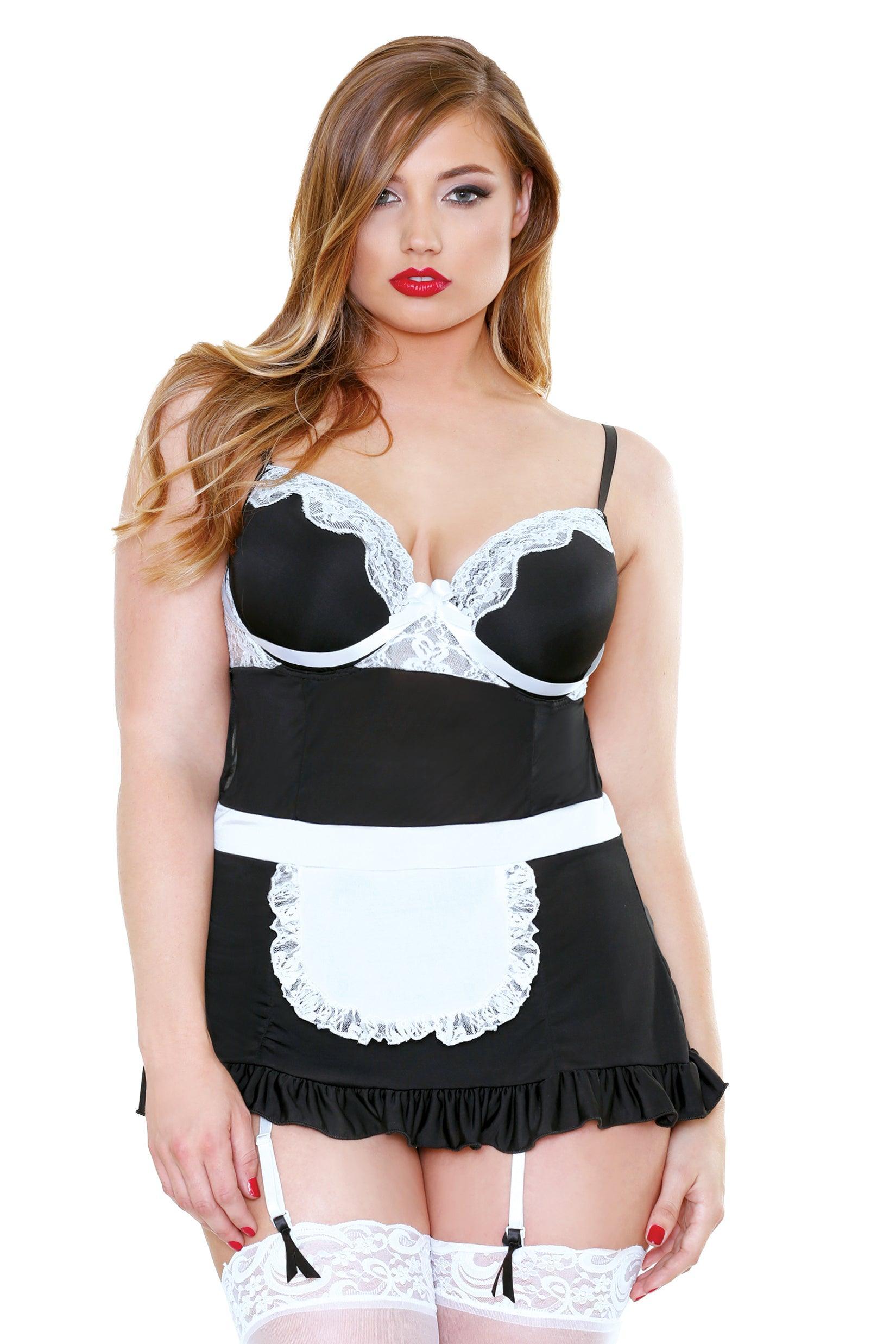 Night Service Maid Costume - 3x-4x - Black and White - My Sex Toy Hub