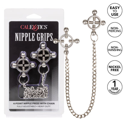 Nipple Grips 4-Point Nipple Press With Chain - My Sex Toy Hub
