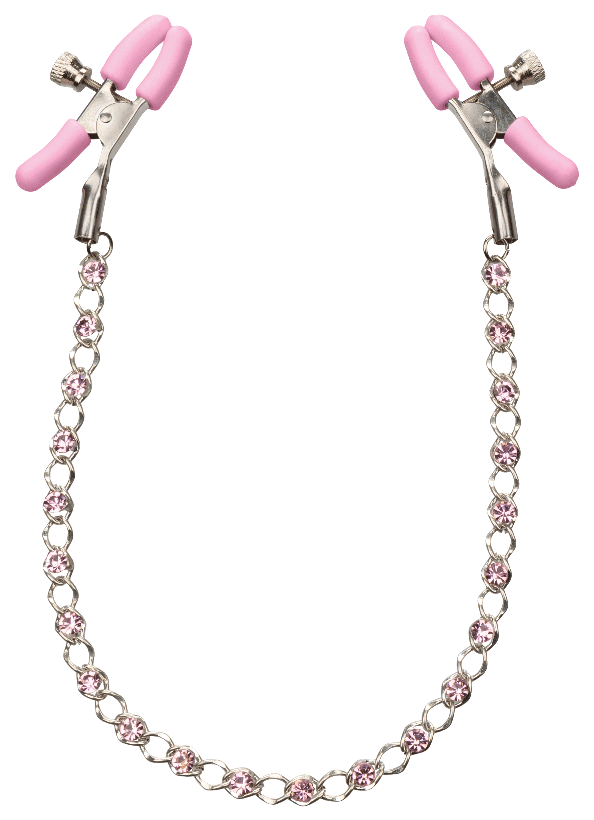 Nipple Play Crystal Chain Nipple Clamps - Pink - My Sex Toy Hub