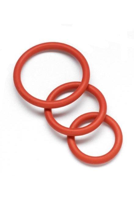 Nitrile Cock Ring Set - Red - My Sex Toy Hub