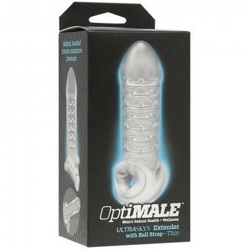 Optimale - Extender With Ball Strap - Thin - Frost - My Sex Toy Hub