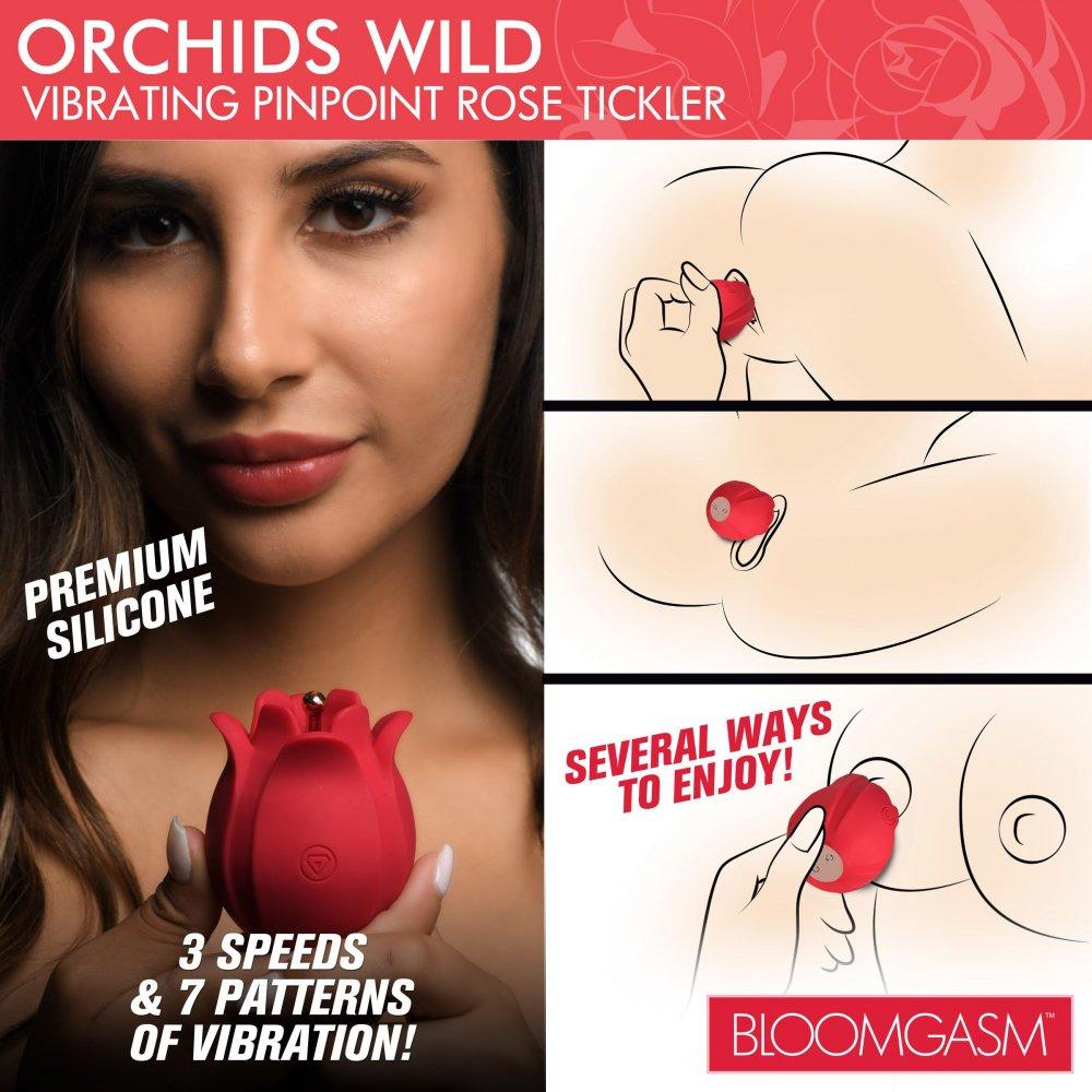 Orchids Wild Vibrating Pinpoint Red Rose Tickler - My Sex Toy Hub