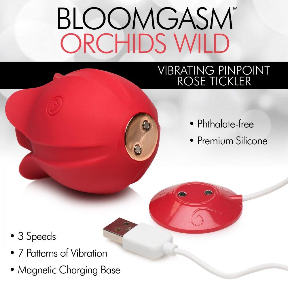 Orchids Wild Vibrating Pinpoint Red Rose Tickler - My Sex Toy Hub