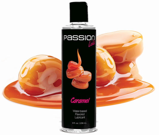 Passion Licks Caramel Water Based Flavored Lubricant 8 Oz - My Sex Toy Hub