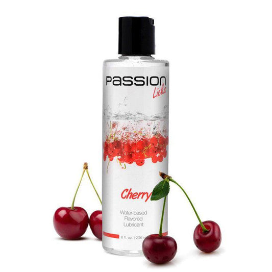 Passion Licks Cherry Water Based Flavored Lube - 8 oz - My Sex Toy Hub