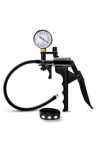 Performance - Gauge Pump Pistol With Silicone Tubing & Silicone Cock Strap - Black - My Sex Toy Hub