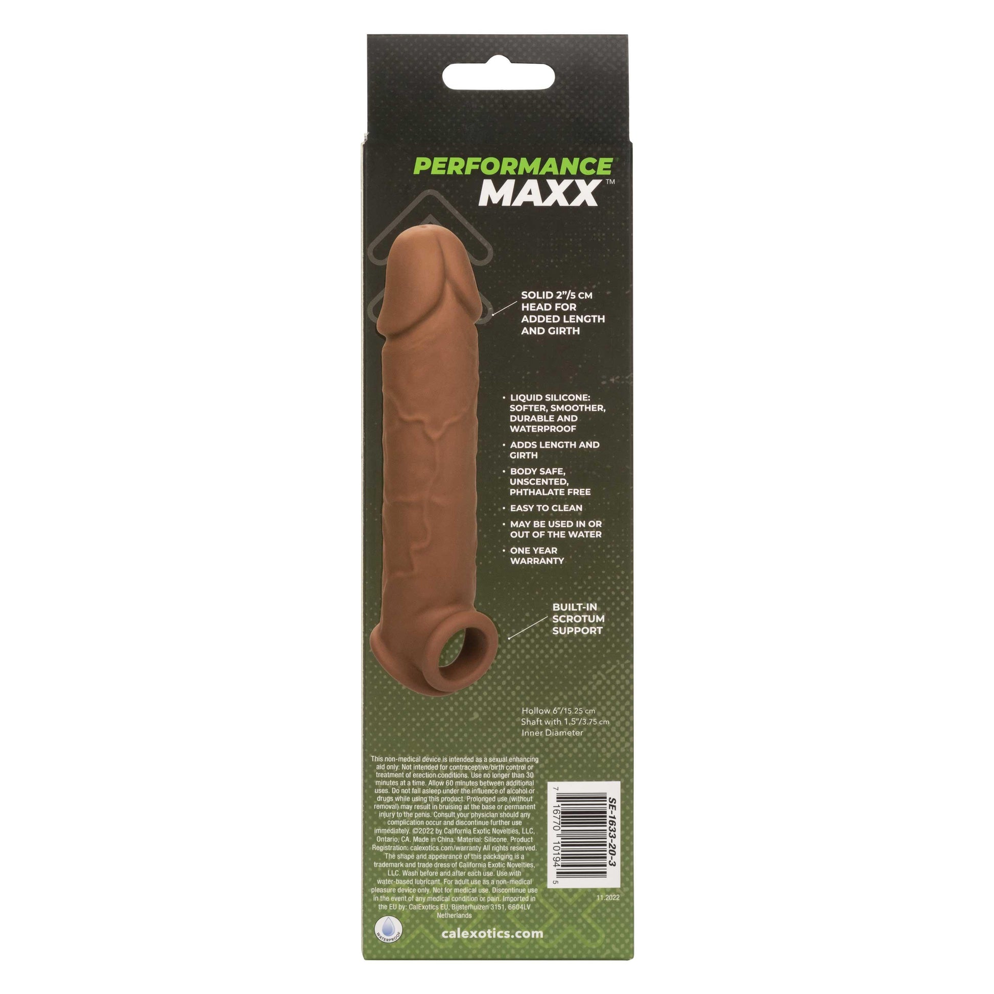 Performance Maxx Life-Like Extension 8 Inch - Brown - My Sex Toy Hub