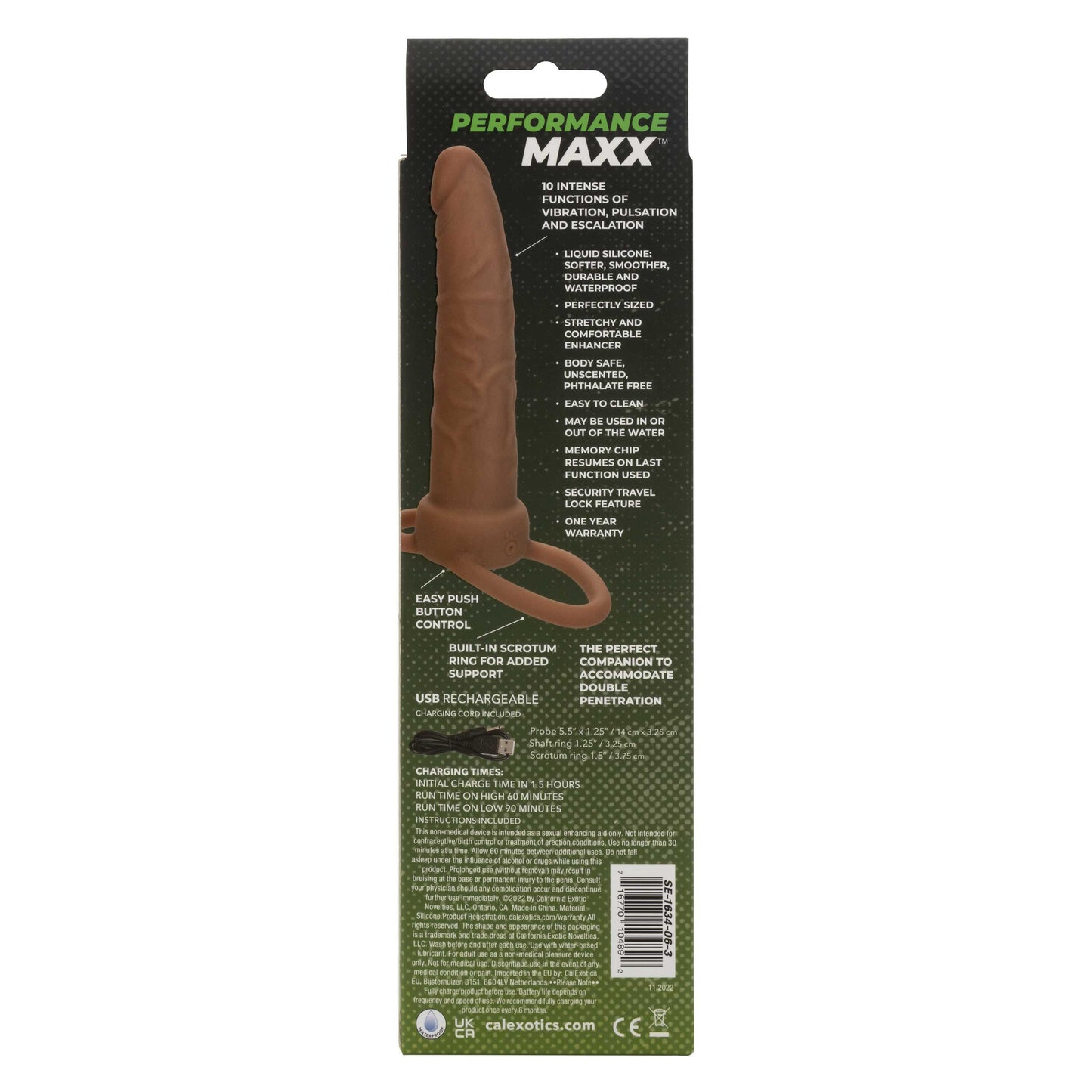Performance Maxx Rechargeable Dual Penetrator - Brown - My Sex Toy Hub