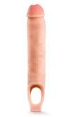Performance Plus - 11.5 Inch Silicone Cock Sheath Penis Extender - Vanilla - My Sex Toy Hub