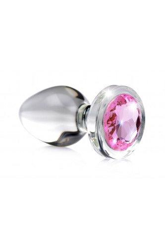 Pink Gem Glass Anal Plug - Small - My Sex Toy Hub