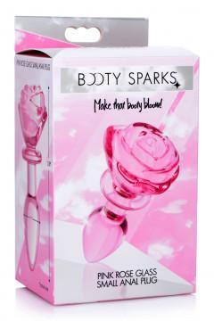 Pink Rose Glass Anal Plug - Small - My Sex Toy Hub