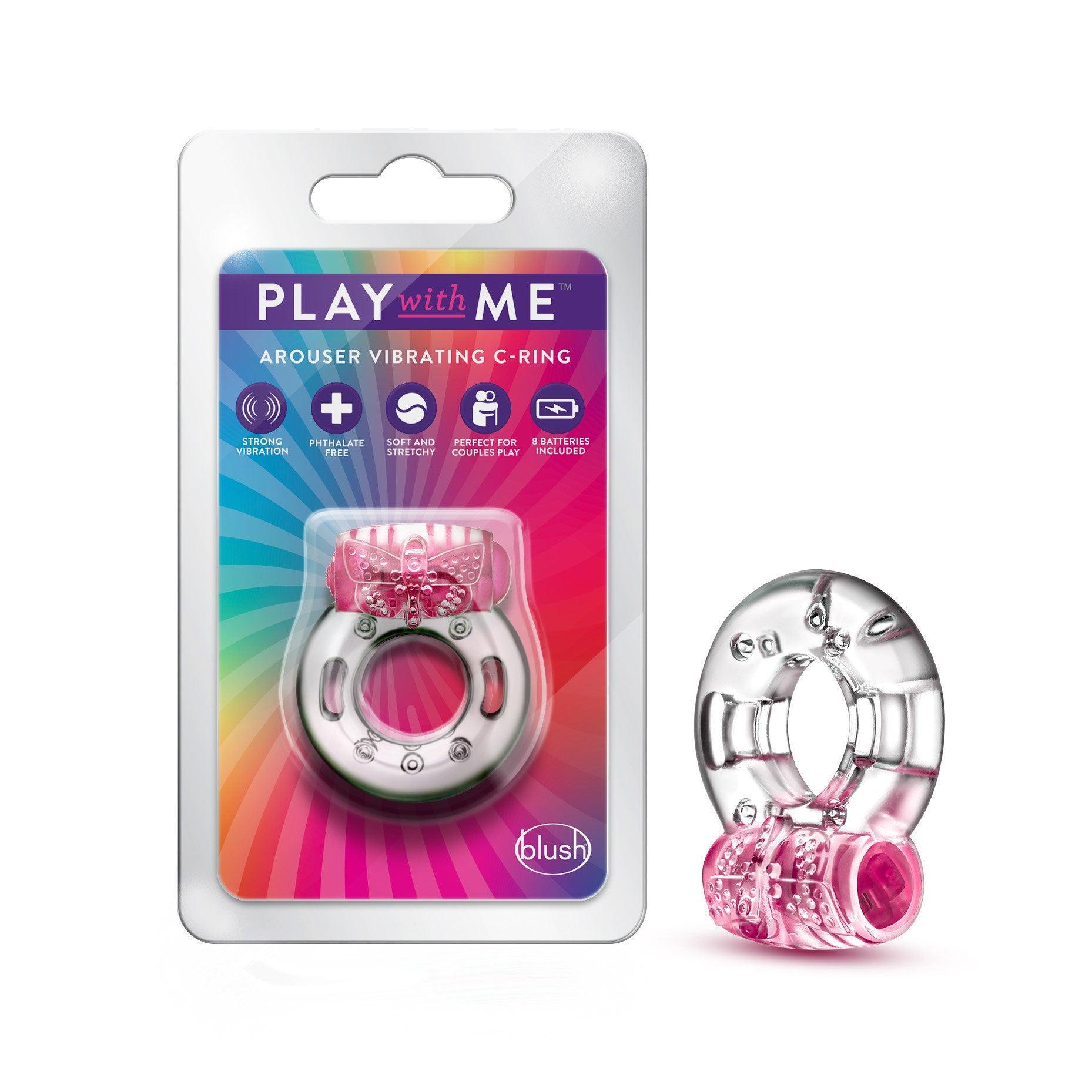 Play With Me - Arouser Vibrating C-Ring - Pink - My Sex Toy Hub