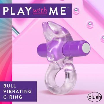Play With Me Bull Vibrating C-Ring - Purple - My Sex Toy Hub