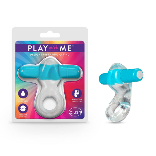 Play With Me Delight Vibrating C-Ring - Blue - My Sex Toy Hub