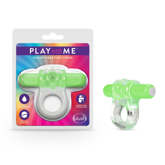 Play With Me Teaser Vibrating C-Ring Green - My Sex Toy Hub