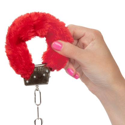 Playful Furry Cuffs - Red - My Sex Toy Hub
