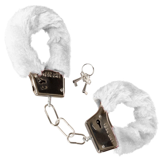Playful Furry Cuffs - White - My Sex Toy Hub