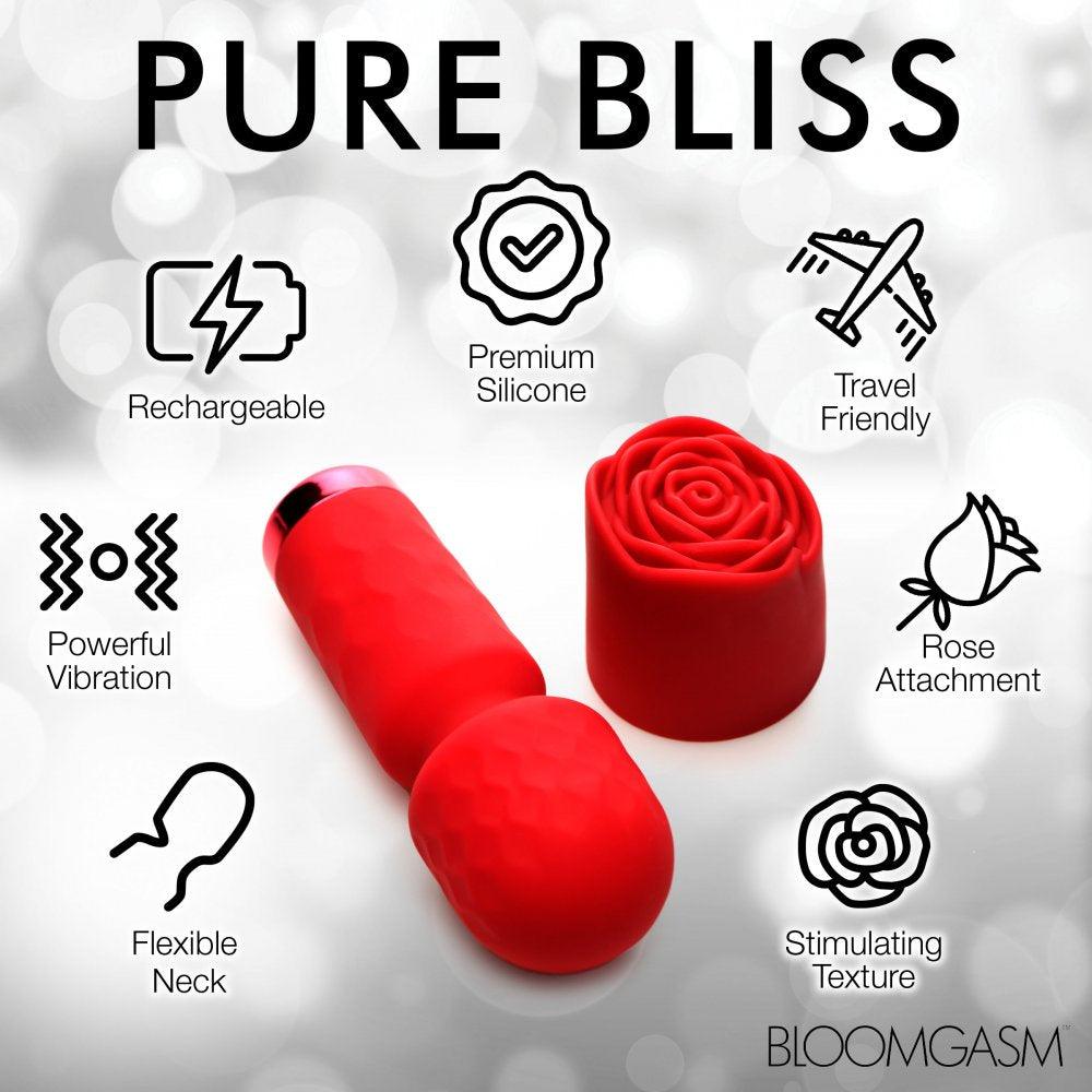 Pleasure Rose-Petite Mini Silicone Rose Wand - Red - My Sex Toy Hub