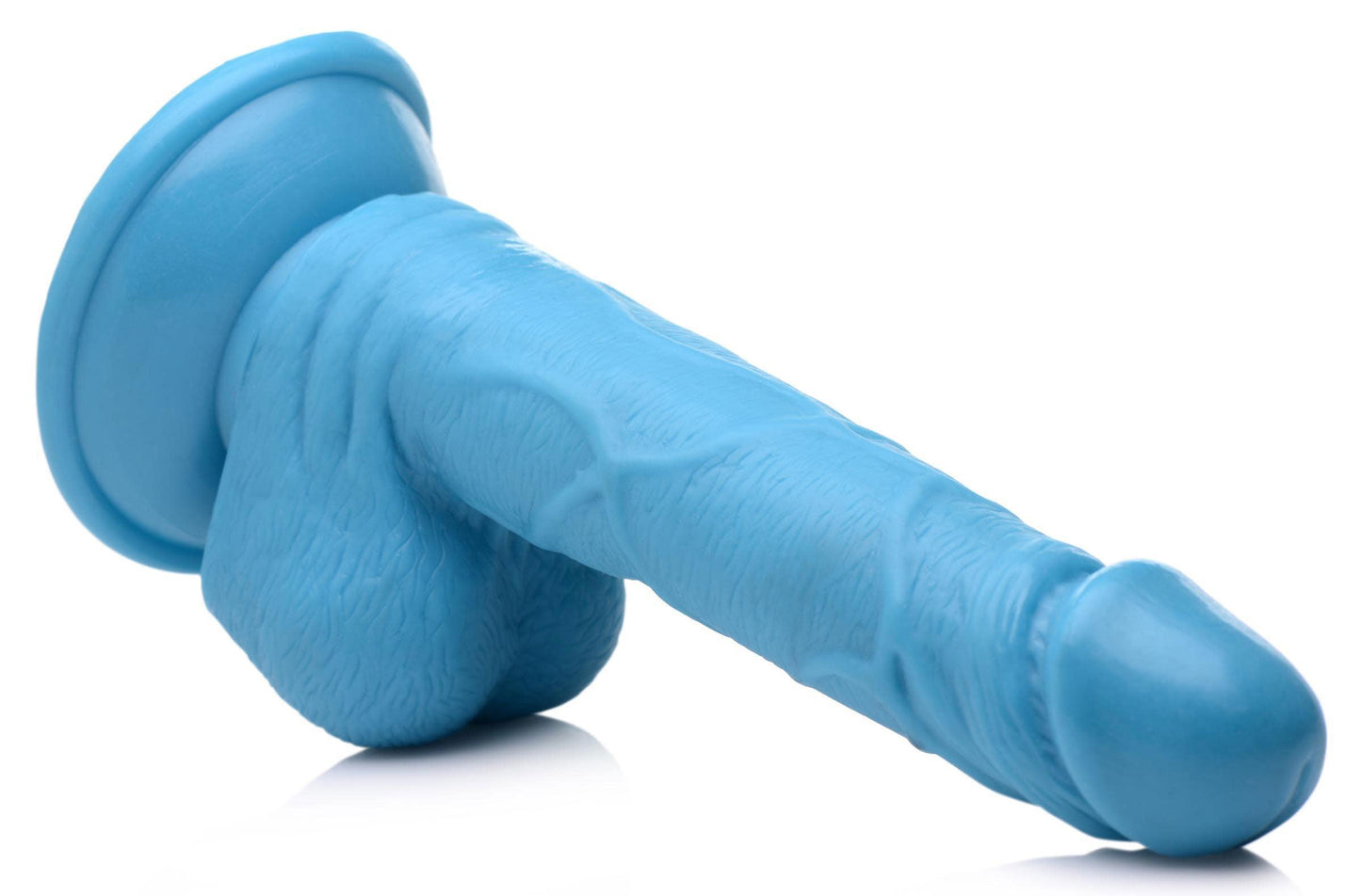 Pop Pecker 6.5 Inch Dildo With Balls - Blue - My Sex Toy Hub