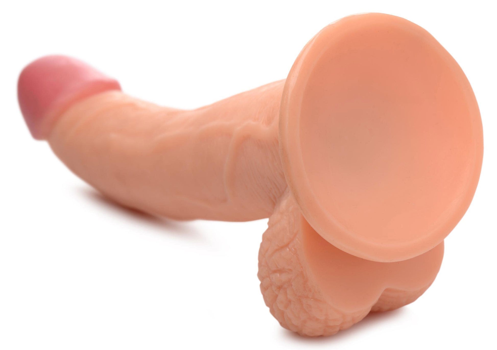 Pop Pecker 7.5 Inch Dildo With Balls - Light - My Sex Toy Hub