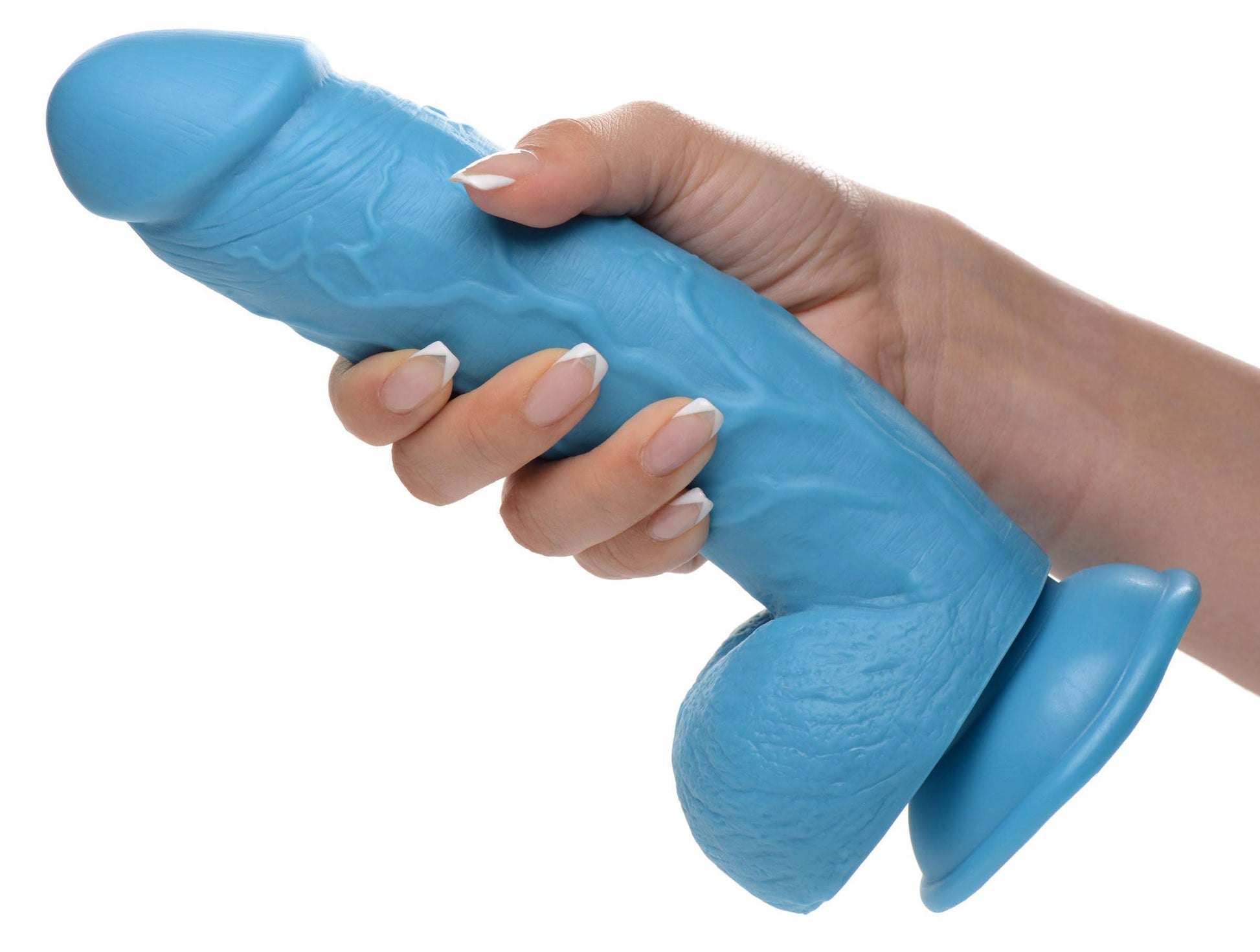 Pop Pecker 8.25 Inch Dildo With Balls - Blue - My Sex Toy Hub