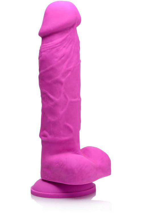 Power Pecker 7 Inch Silicone Dildo With Balls - Pink - My Sex Toy Hub
