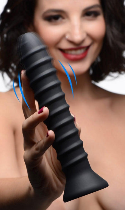Power Screw 10X Spiral Silicone Ribbed Vibrator - My Sex Toy Hub
