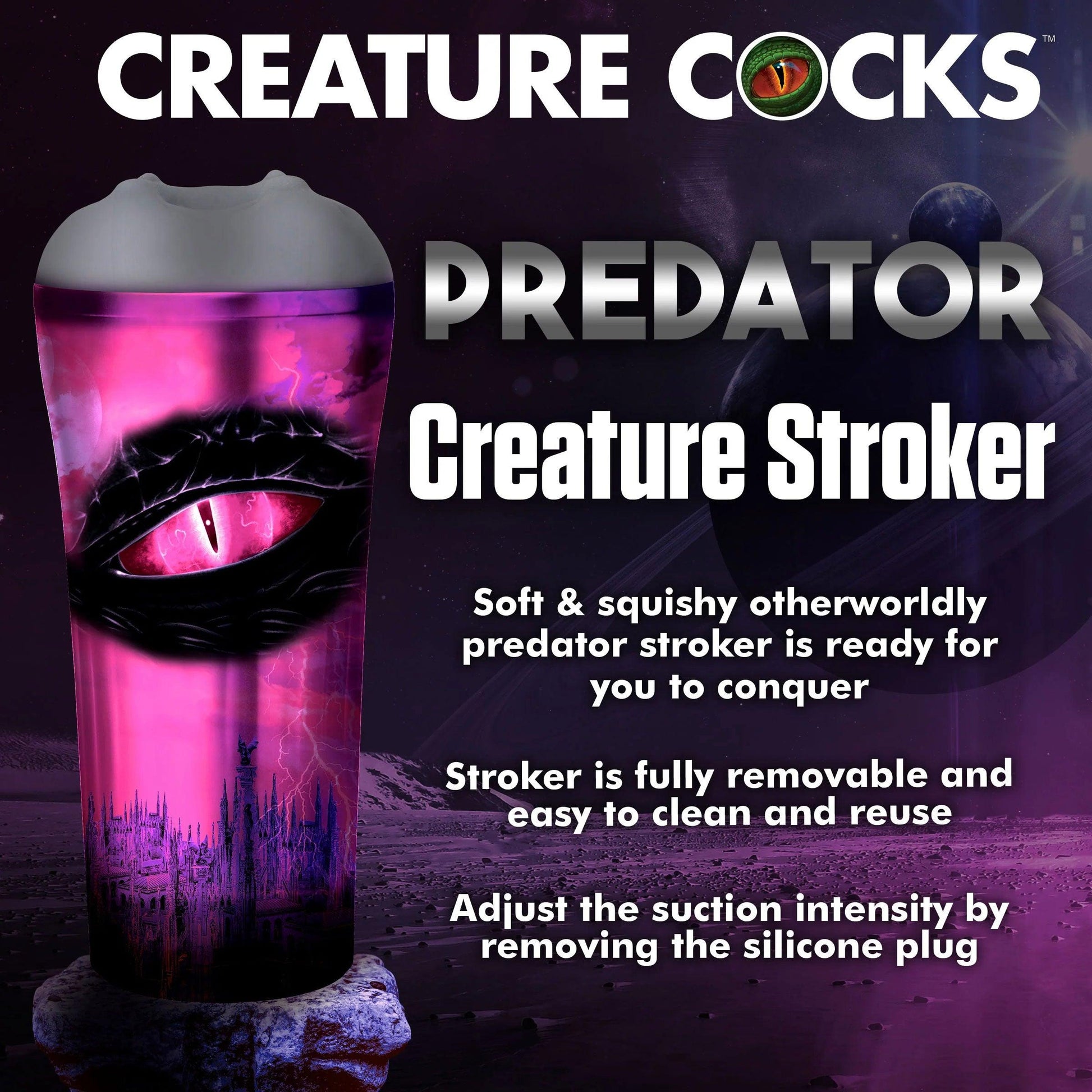 Predator Creature Stroker - Gray - My Sex Toy Hub
