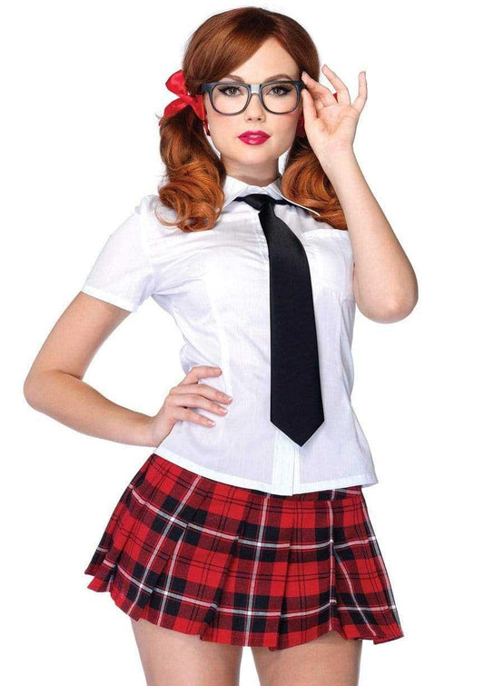 Private School Sweetie Costume - Small - White / Red - My Sex Toy Hub