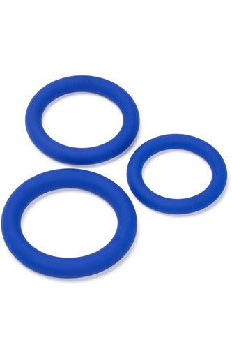 Pro Sensual Silicone Cock Ring 3 Pack - Blue - My Sex Toy Hub