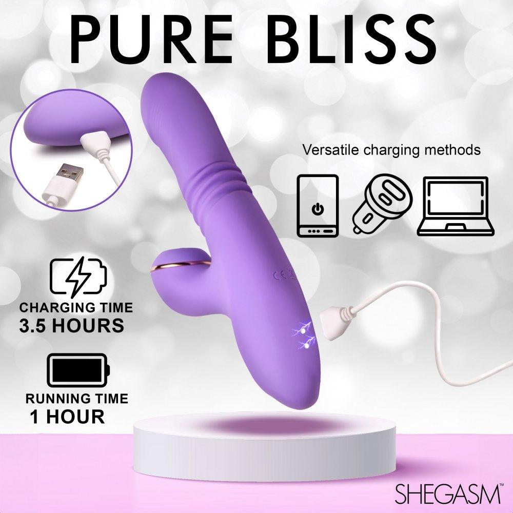 Pro-Thrust Max 14x Thrusting and Pulsing Silicone Rabbit - Purple - My Sex Toy Hub