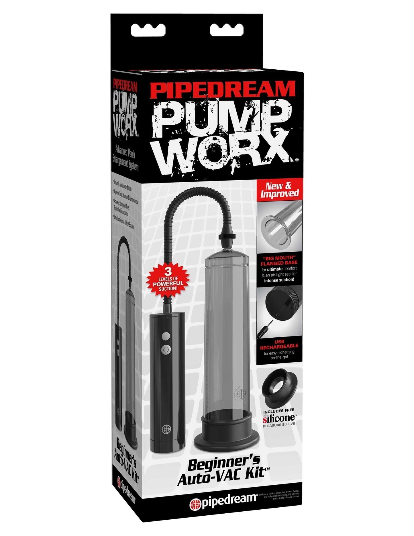 Pump Worx Beginners Rechargeable Auto Vac Kit - Smoke / Black - My Sex Toy Hub