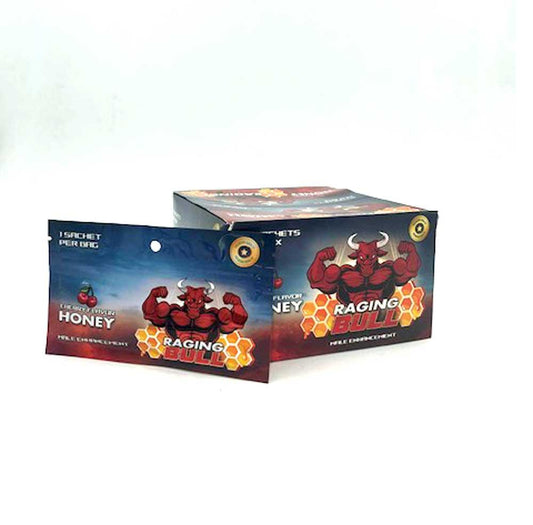 Raging Bull Cherry Honey Male Enhancement - 24 Ct Sachet Display - My Sex Toy Hub