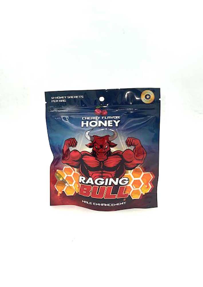 Raging Bull Male Enhancement - 12 Sachets Display - Cherry Honey - My Sex Toy Hub