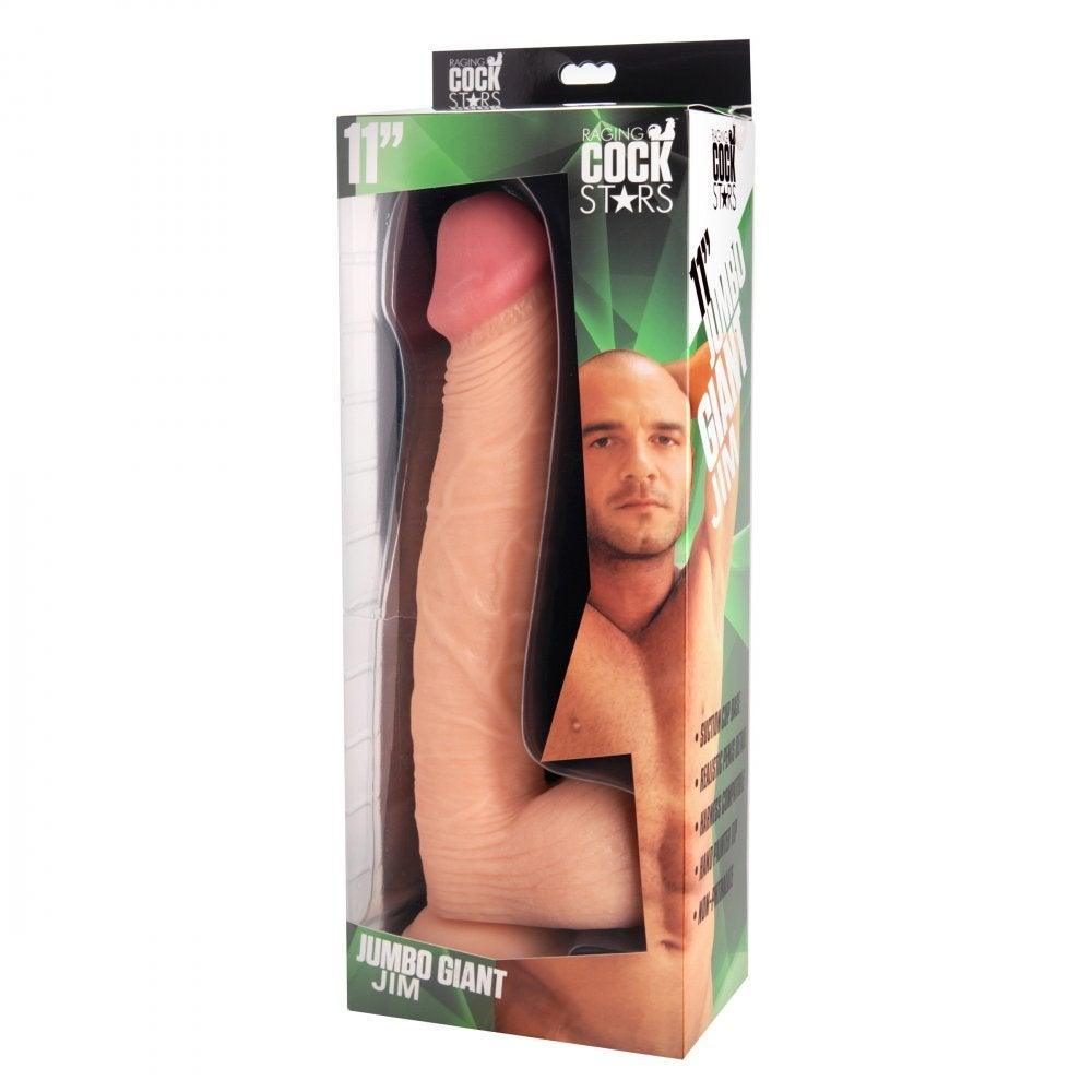 Raging Cockstars Jumbo Giant Jim 11 Inch Realistic Hung Dildo - My Sex Toy Hub