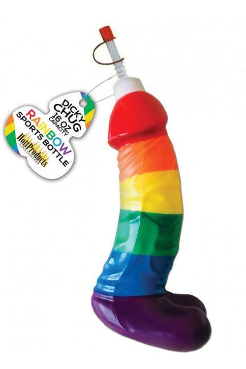 Rainbow Dicky Chug Sports Bottle 16 Oz Capacity - My Sex Toy Hub