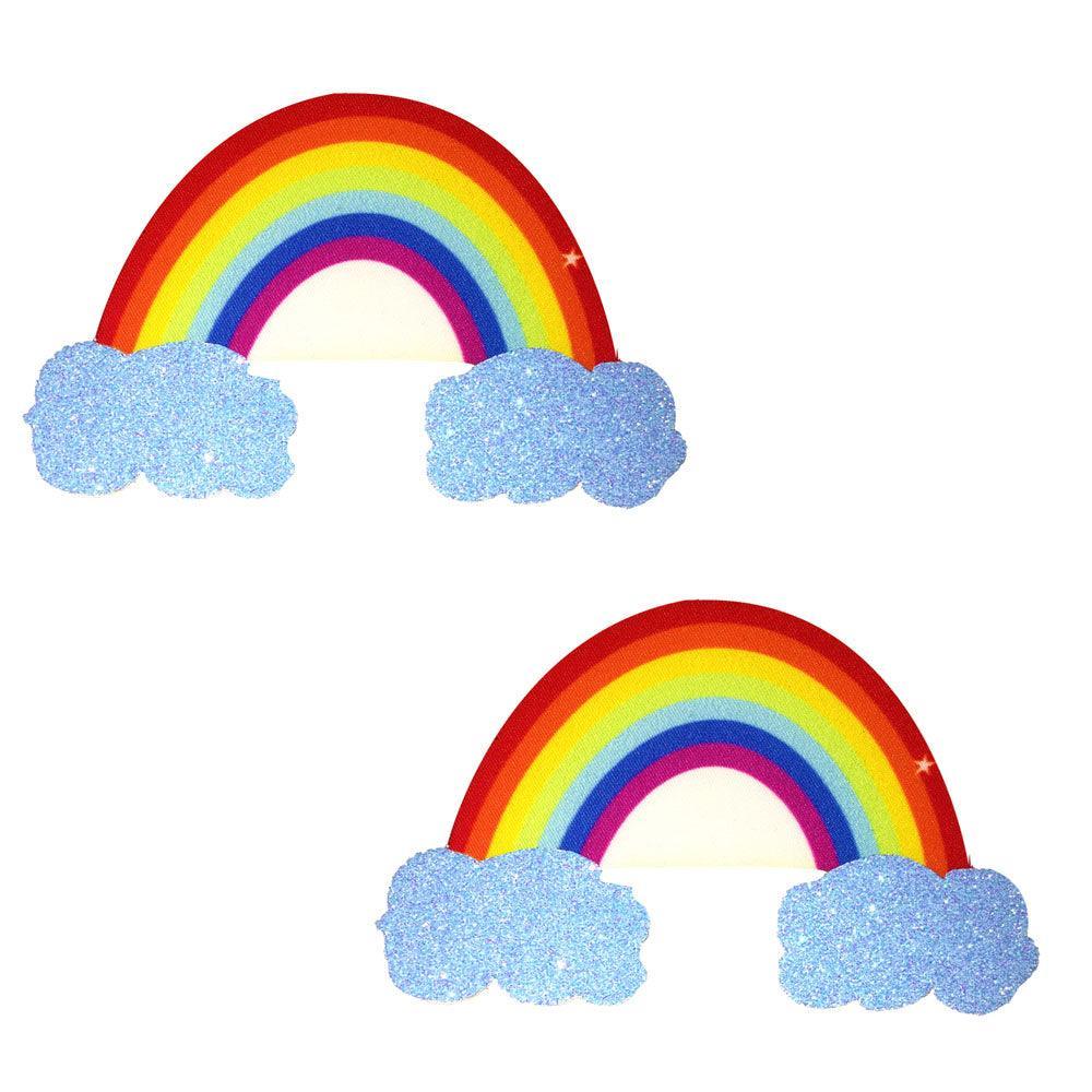 Rainbow Glitter Cloud Pasties - My Sex Toy Hub