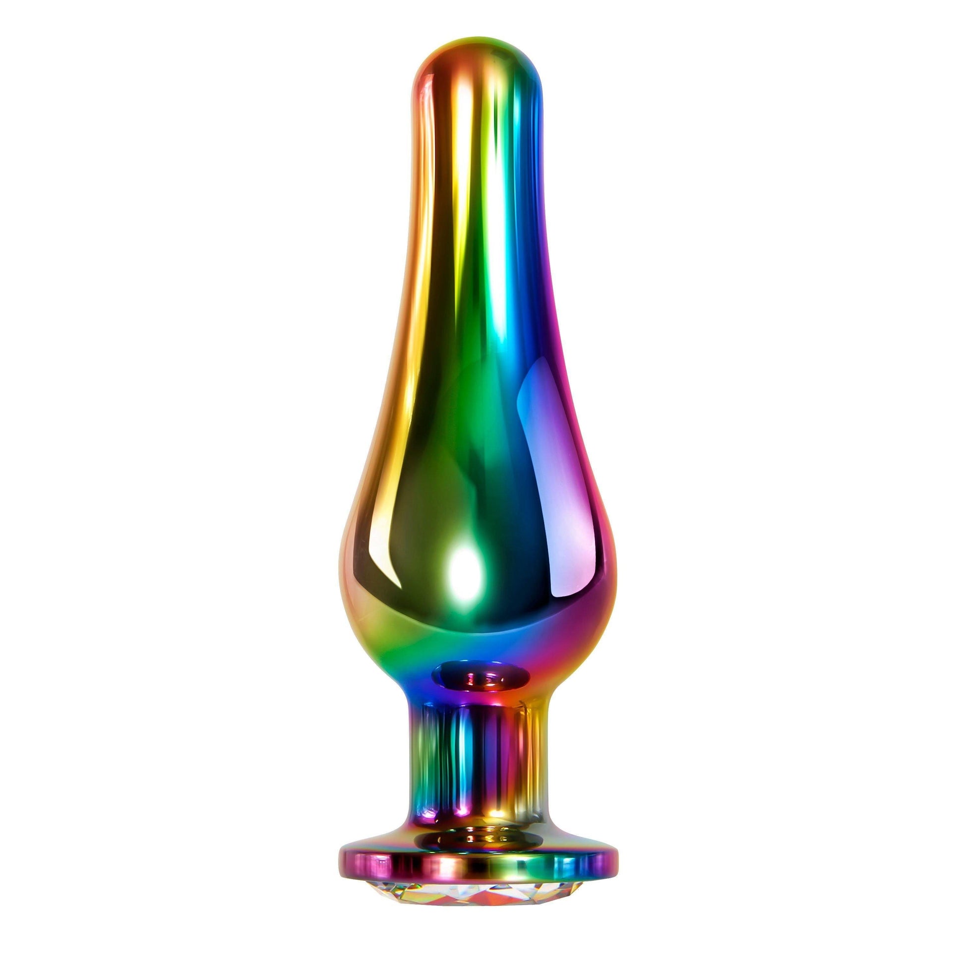 Rainbow Metal Plug - Large - My Sex Toy Hub