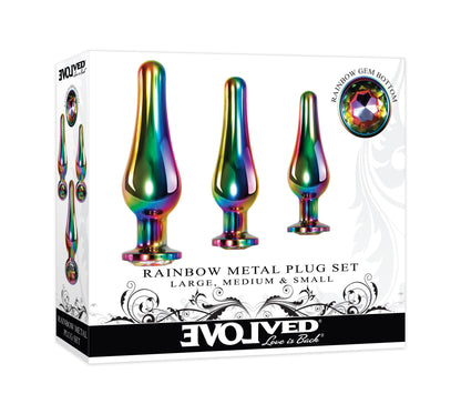 Rainbow Metal Plug Set - My Sex Toy Hub