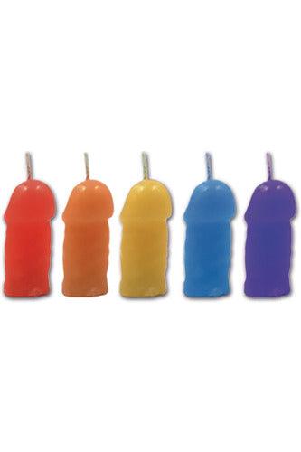 Rainbow Pecker Party Candles - 5 Pack - My Sex Toy Hub