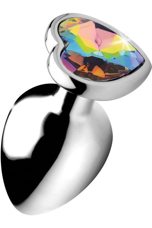 Rainbow Prism Heart Anal Plug - Large - My Sex Toy Hub