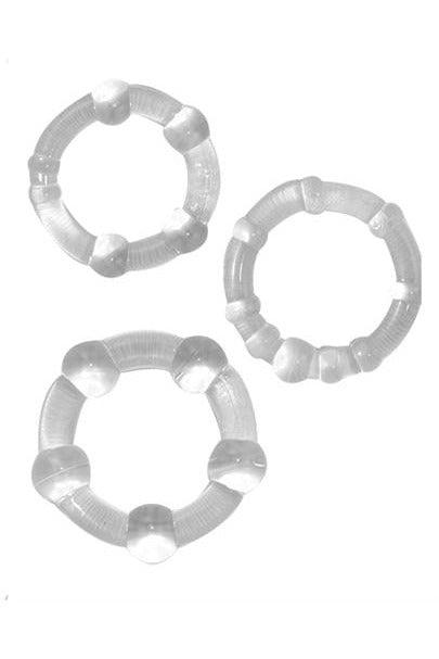 Ram Beaded Cockrings - Clear - My Sex Toy Hub
