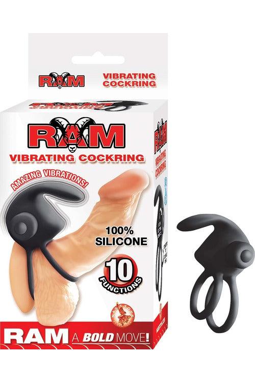Ram Vibrating Cockring - Black - My Sex Toy Hub