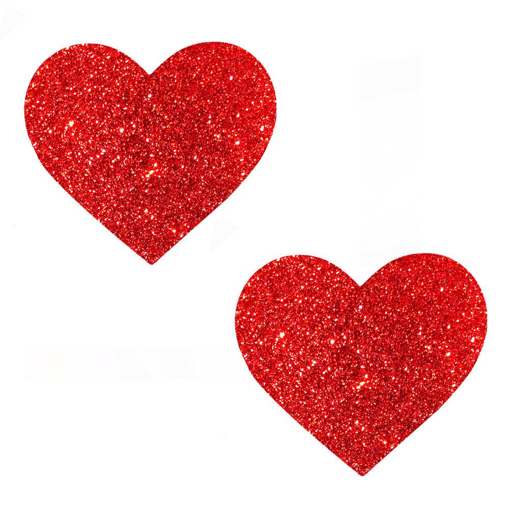 Ravish Me Red Glitter I Heart U Nipztix Pasties - My Sex Toy Hub
