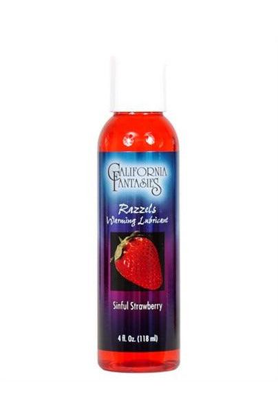 Razzels Warming Lubricant - Sinful Strawberry - 4 Oz. Bottle - My Sex Toy Hub