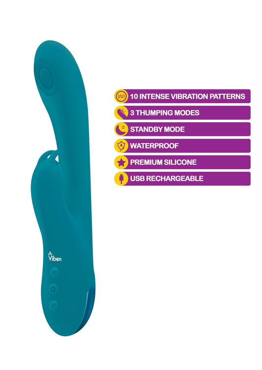 Razzle - Ocean - Rechargeable Thumping G-Spot Rabbit - My Sex Toy Hub