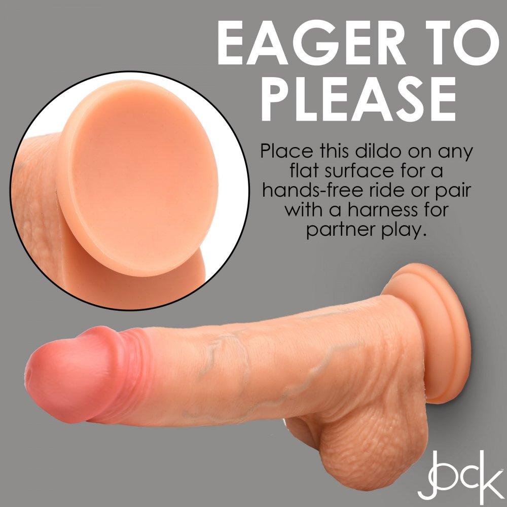 Real Skin Silicone Dildo with Balls - 8 Inch - My Sex Toy Hub