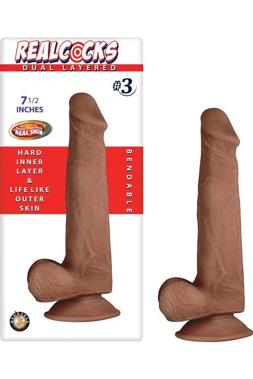 Realcocks Dual Layered #3 - Brown - My Sex Toy Hub